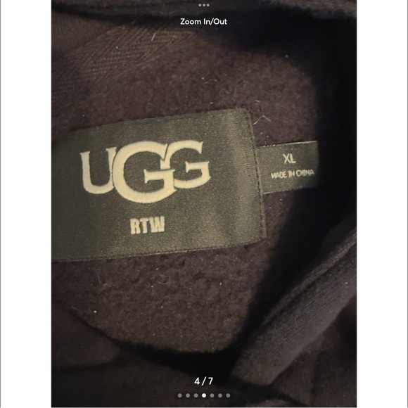 UGG Rey Fluff Logo Black Women’s hooded sweatshirt - Picture 4 of 7